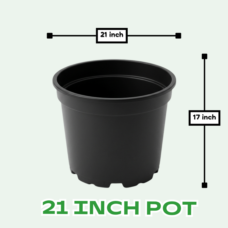 21 inch plastic pot , large size plastic pot for plants 21inch by 17 inch