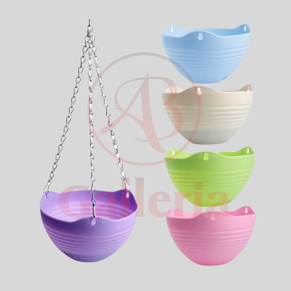 30 inch plastic hanging planter for plants with 3 side chain , hanging pot for plants