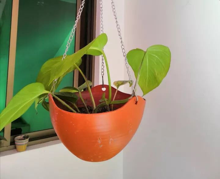 30 inch plastic hanging planter for plants with 3 side chain , hanging pot for plants