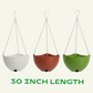 30 inch plastic hanging planter for plants with 3 side chain , hanging pot for plants