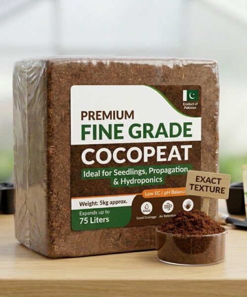 Premium Cocopeat Block 5kg - Low EC, Low Fiber Fine Grade Organic Seedling Starter & Plant Growth Medium